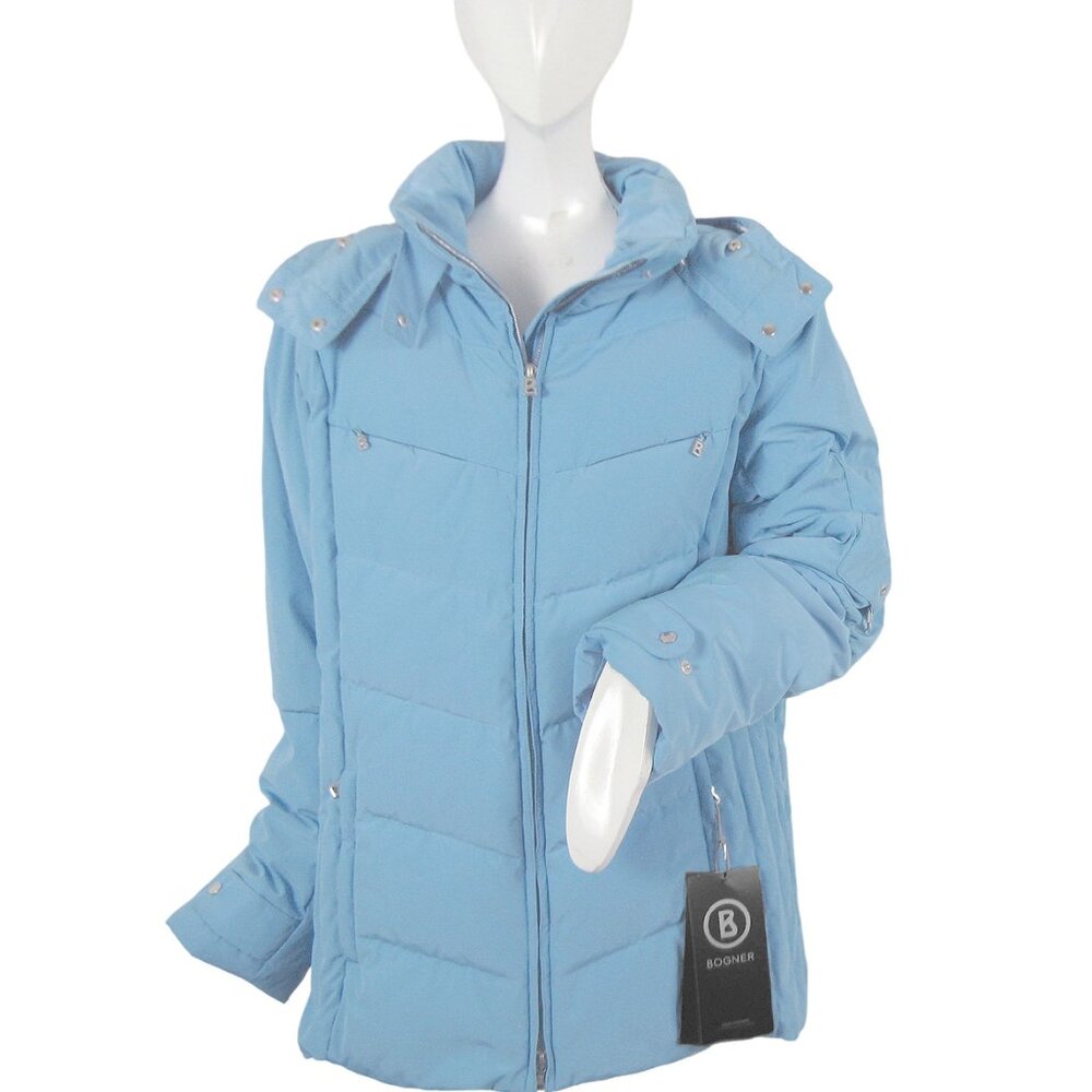 NEW $1295 Bogner Down Puffer Jacket! US 16 XXL Light Blue Quilted Bogner Banner
